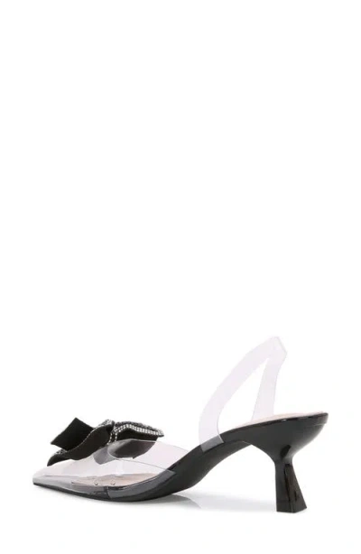 Berness Ninetta Clear Kitten Heel Pump In Black