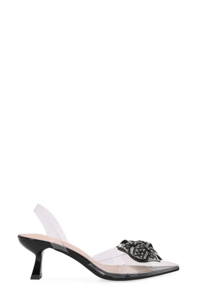 Berness Ninetta Clear Kitten Heel Pump In Black