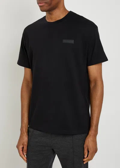 Givenchy Black Crewneck T-shirt With Logo Patch On The Front In Cotton Man
