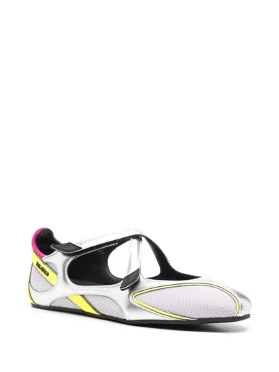Attico Floor 01 Multicolor Ballet Shoes With Logo On The Side And Cut-out Design In Fabric Woman