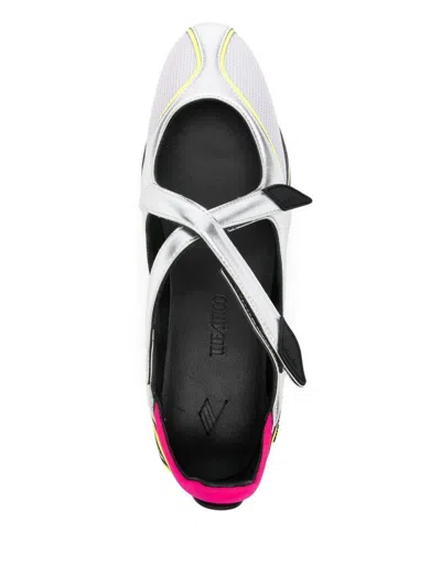 Attico Floor 01 Multicolor Ballet Shoes With Logo On The Side And Cut-out Design In Fabric Woman