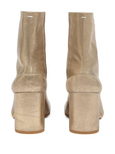 Maison Margiela 80mm Tabi Metallic Leather Split-toe Ankle Boots In Multi