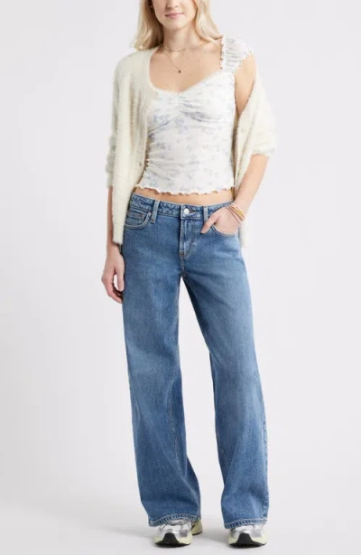Bp. Print Mesh Top In Blue