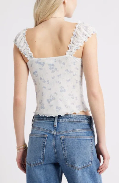 Bp. Print Mesh Top In Blue