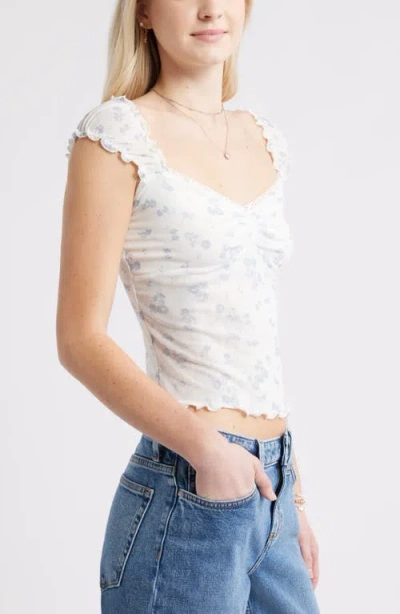 Bp. Print Mesh Top In Blue