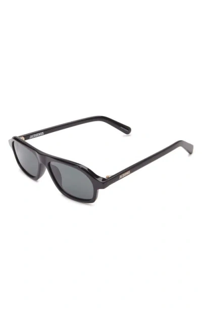 Jacquemus Polarized Pilot Sunglasses In Black