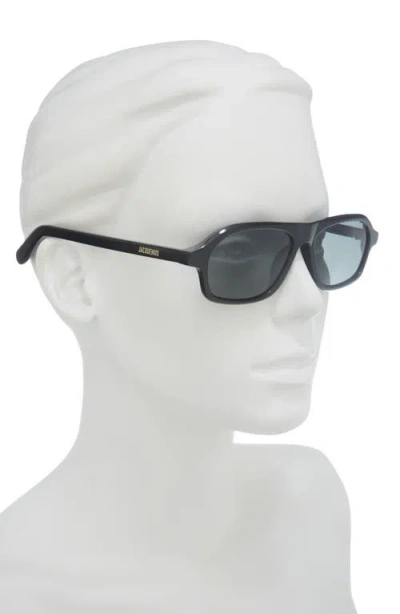 Jacquemus Polarized Pilot Sunglasses In Black