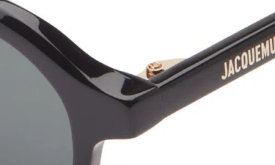 Jacquemus Polarized Pilot Sunglasses In Black