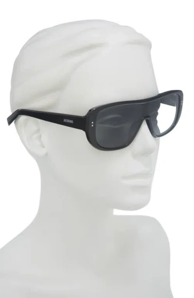 Jacquemus Polarized Shield Sunglasses In Black