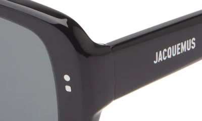 Jacquemus Polarized Shield Sunglasses In Black