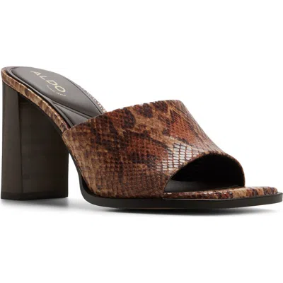 Aldo Sophia Slide Sandal In Brown