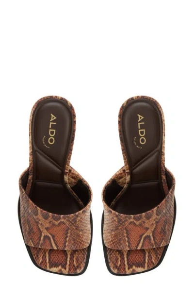 Aldo Sophia Slide Sandal In Brown