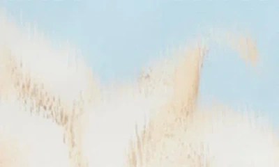 Oscar De La Renta Short Sleeve Chine Cyclamen Poplin Day Dress In Blue