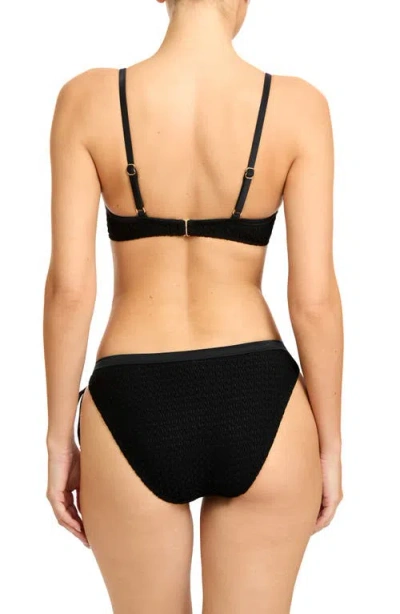 Robin Piccone Open Stitch Triangle Bikini Top In Black