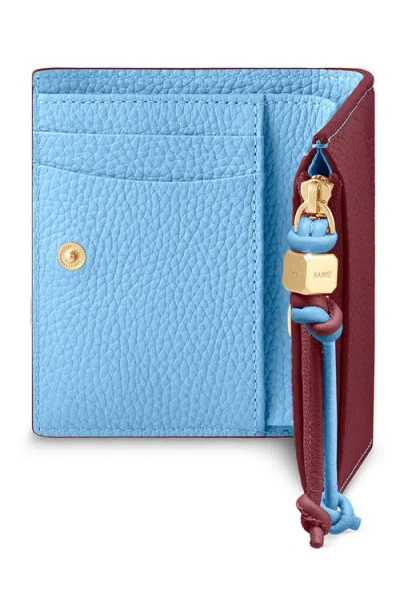Maison De Sabre Pebbled Bifold Leather Wallet In Burgundy