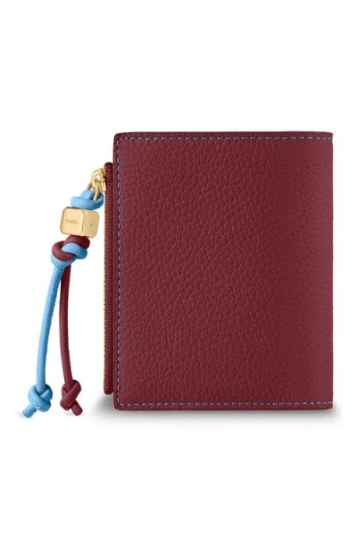 Maison De Sabre Pebbled Bifold Leather Wallet In Burgundy