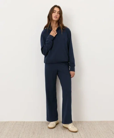 Pact Cloudknit Half Zip In Blue