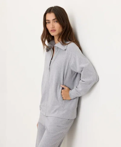 Pact Cloudknit Zip Jacket In Gray