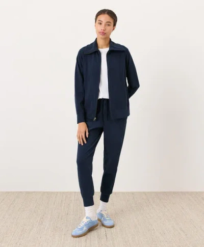 Pact Cloudknit Zip Jacket In Blue