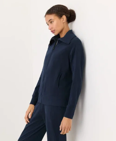 Pact Cloudknit Zip Jacket In Blue