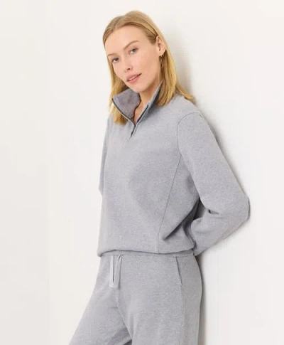 Pact Cloudknit Half Zip In Gray