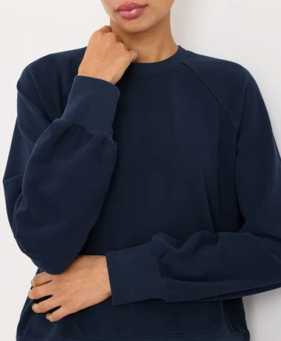 Pact Cloudknit Raglan Crew In Blue