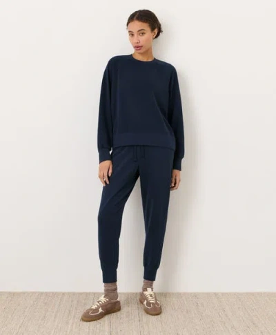 Pact Cloudknit Raglan Crew In Blue