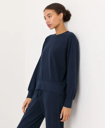 Pact Cloudknit Raglan Crew In Blue