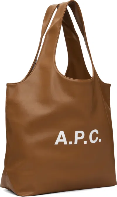 A.p.c. Tan Ninon Tote In Brown