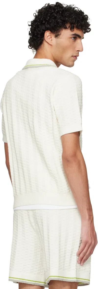 Casablanca Tennis Boucle Polo Shirt In White