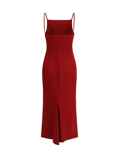 Givenchy Square-neck Sleeveless Midi Dress In Red