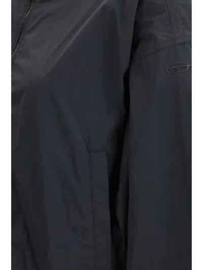 Diesel Black Polyamide Shell Jacket In Black
