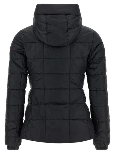 Canada Goose Quilted Padded Down Coat With Adjustable Collar In Black