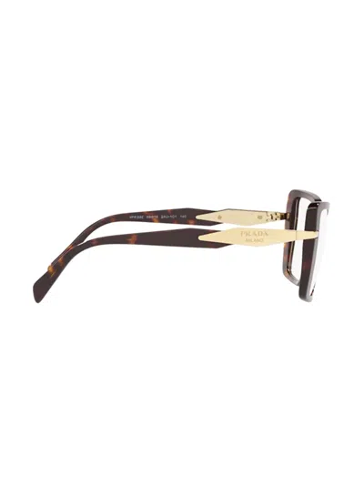 Prada Geometric-frame Glasses In Brown