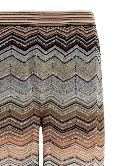 Missoni Sequin-embellished Striped Metallic Crochet-knit Wide-leg Pants In Multi