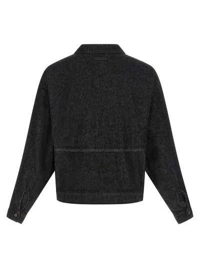 Fear Of God Essential Denim Zip Shirt Jacket In Black