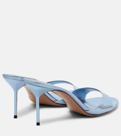 Paris Texas Light Blue Patent Leather Mule Sandals