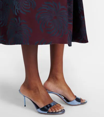 Paris Texas Light Blue Patent Leather Mule Sandals