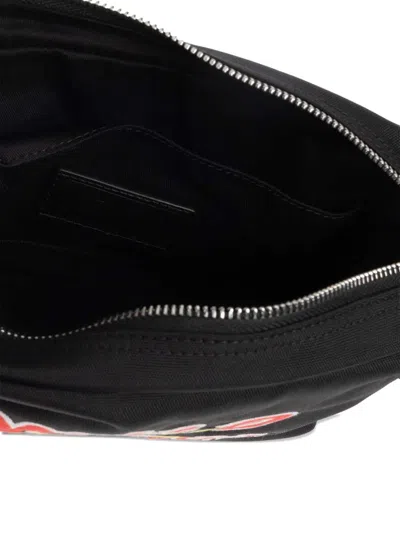Kenzo Messenger Bag Rectangular Shape Graphic Print Strap In Black