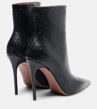 Paris Texas Vera 105 Snake-effect Leather Ankle Boots In Black