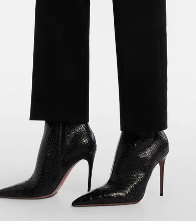 Paris Texas Vera 105 Snake-effect Leather Ankle Boots In Black