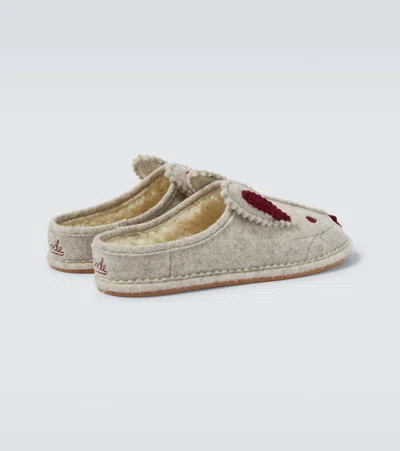 Bode Wool-blend Slippers In Multi