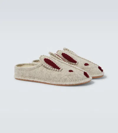 Bode Wool-blend Slippers In Multi