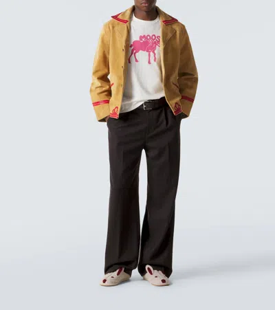 Bode Wool-blend Slippers In Multi