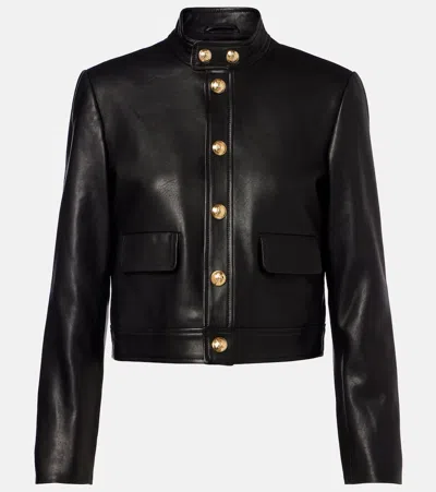 Nili Lotan Hadley Leather Cropped Jacket In Black