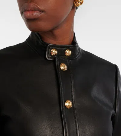 Nili Lotan Hadley Leather Cropped Jacket In Black