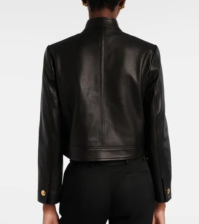 Nili Lotan Hadley Leather Cropped Jacket In Black