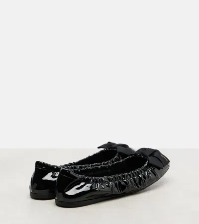 Prada Women Black Leather Ballet Flats, 3.5 Luxury Ballet Flats For Women Darveys