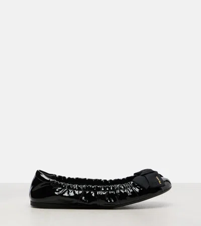 Prada Women Black Leather Ballet Flats, 3.5 Luxury Ballet Flats For Women Darveys
