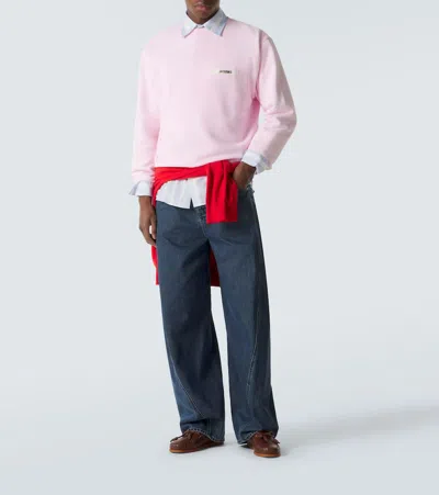 Jacquemus Pink Organic Cotton Fleece The Gros Grain Sweatshirt In Pink